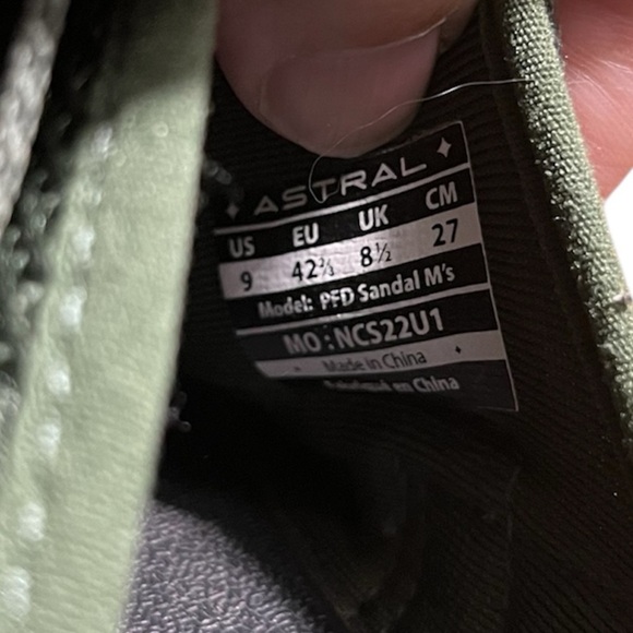 Astral PFD Sandal M’s – TravelCountry Dark Green Size 9 - Picture 5 of 7